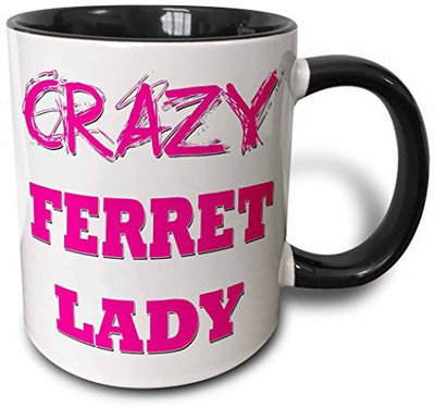 3dRose Crazy Ferret Lady Two Tone Black, 11 oz, Black/White Ceramic Mug(60 ml), Multicolor
3dRose Crazy Ferret Lady Two Tone Black, 11 oz, Black/White Ceramic Mug(60 ml), Multicolor