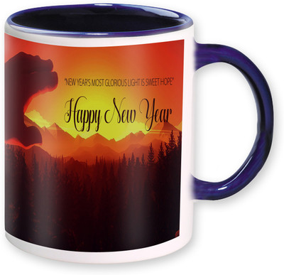 Heyworlds new year gifts 08 Ceramic Mug(325 ml), Blue