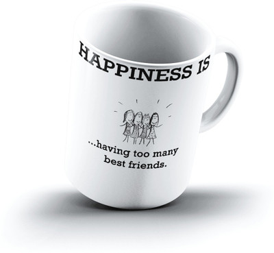 Ucard Happiness Is1416 Bone China, Ceramic, Porcelain Mug(325 ml)