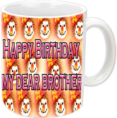 Raj Laxmi faces b'day brother love white Ceramic Mug(350 ml)