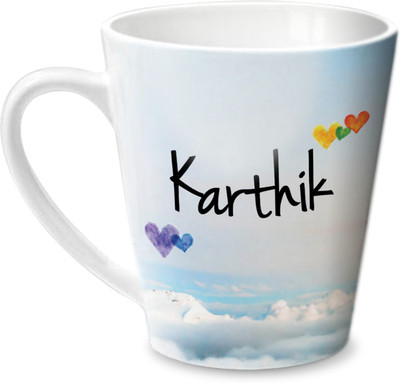 Hot Muggs Simply Love You Karthik Conical Ceramic Mug(350 ml)