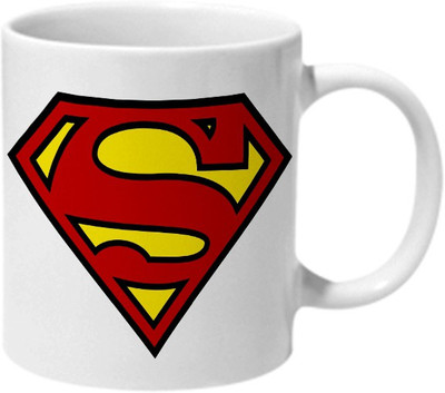 Mooch Wale Superman Logo Ceramic Mug(325 ml), Multicolor