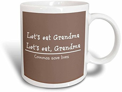 3dRose Lets Eat Grandma. Lets Eat, Grandma Commas Save Lives Ceramic, 15 oz, White Ceramic Mug(60 ml), Multicolor
3dRose Lets Eat Grandma. Lets Eat, Grandma Commas Save Lives Ceramic, 15 oz, White Ceramic Mug(60 ml), Multicolor