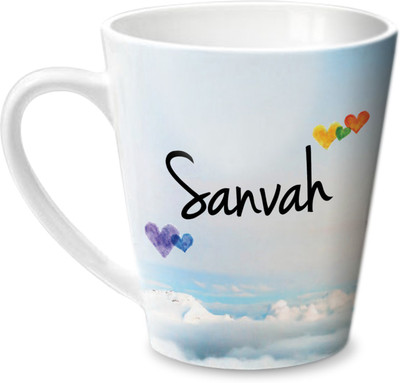 Hot Muggs Simply Love You Sanvah Conical Ceramic Mug(350 ml)