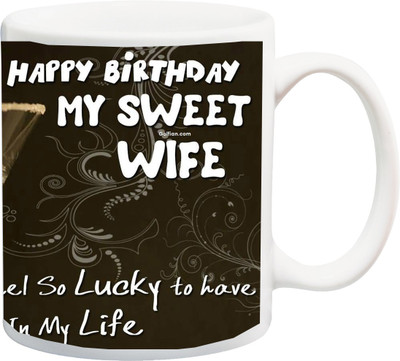 ME&YOU Gift for Happy Birthday;Wife, I feel so lucky to have you in My Life printed Ceramic Mug(325 ml), Multicolor
ME&YOU Gift for Happy Birthday;Wife, I feel so lucky to have you in My Life printed Ceramic Mug(325 ml), Multicolor