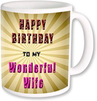 PhotogiftsIndia Happy Birthday To My Wonderful Wife Ceramic Mug(325 ml), Multicolor
PhotogiftsIndia Happy Birthday To My Wonderful Wife Ceramic Mug(325 ml), Multicolor