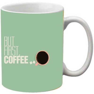 Maison N Mode Firt Coffee Coffee Ceramic Mug(330 ml), Multicolor