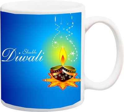ME&YOU Shubh Diwali Greetings;Perfect Gift Ceramic Mug(350 ml), Multicolor