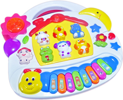 Babysid Collections Cartoon Piano with Flashing Lights & Sound(Multicolor)
