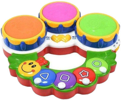 AM Enterprises Multicolour Caterpillar Drums with Light and Sound(Multicolor)