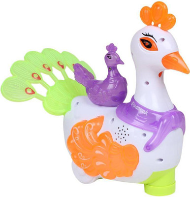 Variety Gift Centre Peacock With Light & Music(Multicolor)
