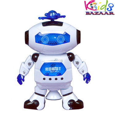 KidsBazaar Dancing Robot LED Light & music 360 degree rotation(White)