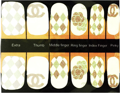 NFLM Nail art Sticker Rohmbus Print(white)