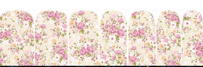 STZ Self adhesive flower print full cover nail stickers.(multicolor)