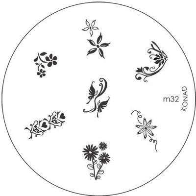Konad Stamping Nail Art Image Plate - M32