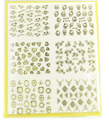 Savni big pack of nail art stickers t49(yellow)