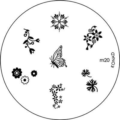 Konad Stamping Nail Art Image Plate - M20