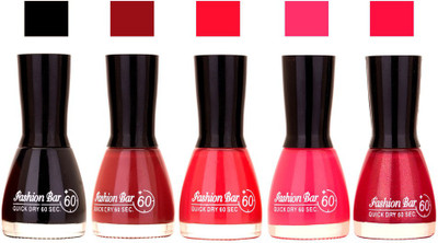 Fashion Bar Black ,Mazanta Mauve Bright Pink , Pink, Shimmer Pink Sades Nail Polish 145295 Black ,Mazanta Mauve Bright Pink , Pink, Shimmer Pink(Pack of 5)
Fashion Bar Black ,Mazanta Mauve Bright Pink , Pink, Shimmer Pink Sades Nail Polish 145295 Black ,Mazanta Mauve Bright Pink , Pink, Shimmer Pink(Pack of 5)