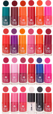 Aroma Care Black Nail Polish Combo 1706201623 Green, Brown, Orange, Red, Peach, Mauve, Pink, Blue, Magenta, Nude, Base Coat, Black(Pack of 24)
Aroma Care Black Nail Polish Combo 1706201623 Green, Brown, Orange, Red, Peach, Mauve, Pink, Blue, Magenta, Nude, Base Coat, Black(Pack of 24)