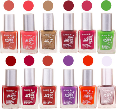 Aroma Care Pink Nail Polish Combo 25081605 Orange, Pink, Golden, Maroon, Peach, Green, Purple, Silver, Blue, Yellow, Base Coat, Black(Pack of 12)
Aroma Care Pink Nail Polish Combo 25081605 Orange, Pink, Golden, Maroon, Peach, Green, Purple, Silver, Blue, Yellow, Base Coat, Black(Pack of 12)