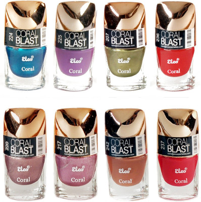 Elco Nail Polish Exclusive Combo(Pack Of 8) Light Purple, Electric Blue, Cherry Red, Pearl Green, Caramel Brown, Blood Red, Gloss Pink, Mettalic Copper
Elco Nail Polish Exclusive Combo(Pack Of 8) Light Purple, Electric Blue, Cherry Red, Pearl Green, Caramel Brown, Blood Red, Gloss Pink, Mettalic Copper