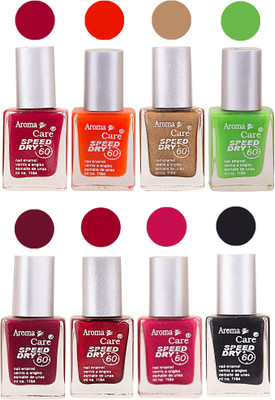Aroma Care Orange Matte Nail Polish Combo 0107201622 Maroon, Orange, Golden, Maroon, Green, Magenta, Light Orange, Red, Peach, Purple, Pink, Blue, Yellow, Black, Base Coat, Nude(Pack of 8)
Aroma Care Orange Matte Nail Polish Combo 0107201622 Maroon, Orange, Golden, Maroon, Green, Magenta, Light Orange, Red, Peach, Purple, Pink, Blue, Yellow, Black, Base Coat, Nude(Pack of 8)