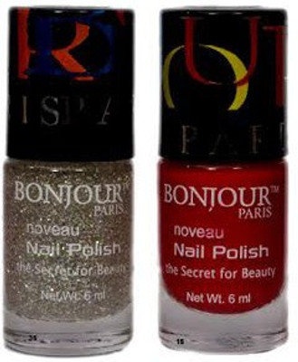 Bonjour Paris Round Nail Polish 29 Multicolor(Pack of 2)