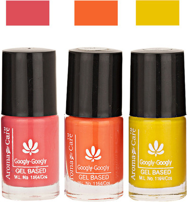 Aroma Care Googly Gel Nail Polish 46201650 Multicolor,(Pack of 3)