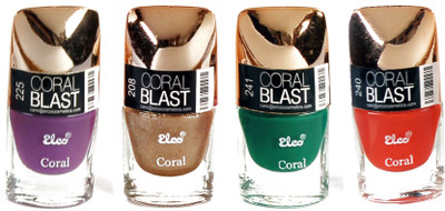 Elco Coral Nail Polish - (Pack Of 4) Pumpkin Orange, Lilac Purple, Fern Green, Golden Hue
Elco Coral Nail Polish - (Pack Of 4) Pumpkin Orange, Lilac Purple, Fern Green, Golden Hue