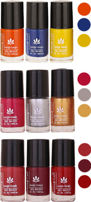 Aroma Care Gel Based Nail Paint Set Of 9 Pcs Multicolor Set 155(Pack of 9)