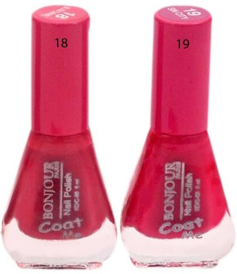 Bonjour Paris Color Cap Nail Polish 35 Mocha, Rose Blush(Pack of 2)