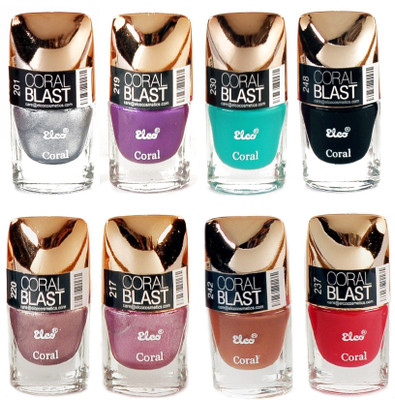 Elco Nail Polish Exclusive Combo(pack of 8) Misty Violet, Sea Green, Black, Electric Silver, Caramel Brown, Blood Red, Gloss Pink, Mettalic Copper
Elco Nail Polish Exclusive Combo(pack of 8) Misty Violet, Sea Green, Black, Electric Silver, Caramel Brown, Blood Red, Gloss Pink, Mettalic Copper