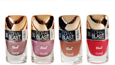 Elco Coral Nail Polish - (Pack Of 4) Caramel Brown, Blood Red, Gloss Pink, Mettalic Copper
Elco Coral Nail Polish - (Pack Of 4) Caramel Brown, Blood Red, Gloss Pink, Mettalic Copper