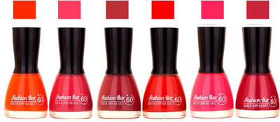 Fashion Bar Long Stay Pack of 6 Unique Nail Polish Combo 301 Orange , pink ,Move Brwon ,Redish,Neon pink , Mazanta(Pack of 6)
Fashion Bar Long Stay Pack of 6 Unique Nail Polish Combo 301 Orange , pink ,Move Brwon ,Redish,Neon pink , Mazanta(Pack of 6)