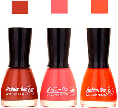 Fashion Bar Glowing Color Shades New Ultra Smooth Nail Polish Combo 1034 MEHROON , SPARK PINK , PINK(Pack of 3)
Fashion Bar Glowing Color Shades New Ultra Smooth Nail Polish Combo 1034 MEHROON , SPARK PINK , PINK(Pack of 3)
