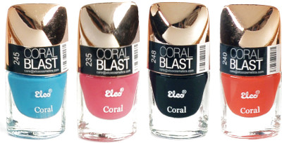 Elco Coral Nail Polish - (Pack Of 4) Hot Pink, Pumpkin Orange, Sky Blue, Midnight Black(Pack of 4)
Elco Coral Nail Polish - (Pack Of 4) Hot Pink, Pumpkin Orange, Sky Blue, Midnight Black(Pack of 4)