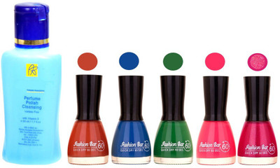 Fashion Bar Nail Polish With Free Rythmx Nail Polish Remover Combo Offer (Neon Shades at Incredible Value) 1535 Musted,Blue,Green,Pink,Shimmer(Pack of 5)
Fashion Bar Nail Polish With Free Rythmx Nail Polish Remover Combo Offer (Neon Shades at Incredible Value) 1535 Musted,Blue,Green,Pink,Shimmer(Pack of 5)