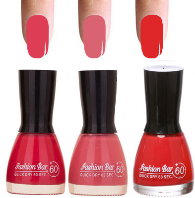 Fashion Bar Tomato Red Shades 3 of Pack Gorgeous Nail Polish Combo in 27 ml Pink:Orange: red(Pack of 3)
Fashion Bar Tomato Red Shades 3 of Pack Gorgeous Nail Polish Combo in 27 ml Pink:Orange: red(Pack of 3)