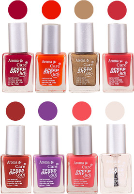 Aroma Care Orange Matte Nail Polish Combo 0107201668 Maroon, Orange, Golden, Maroon, Green, Magenta, Light Orange, Red, Peach, Purple, Pink, Blue, Yellow, Black, Base Coat, Nude(Pack of 8)
Aroma Care Orange Matte Nail Polish Combo 0107201668 Maroon, Orange, Golden, Maroon, Green, Magenta, Light Orange, Red, Peach, Purple, Pink, Blue, Yellow, Black, Base Coat, Nude(Pack of 8)
