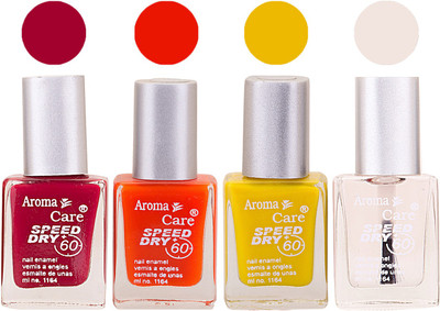 Aroma Care Maroon Nail Polish Combo 25062016135 Maroon, Orange, Black, Base Coat, Nude(Pack of 4)
Aroma Care Maroon Nail Polish Combo 25062016135 Maroon, Orange, Black, Base Coat, Nude(Pack of 4)