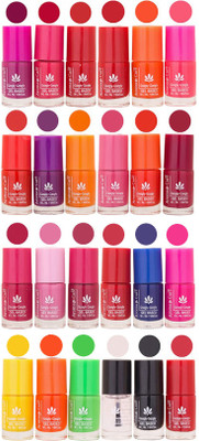 Aroma Care Black Nail Polish Combo 1706201638 Pink, Purple, Orange, Red, Peach, Mauve, Pink, Blue, Magenta, Yellow, Neon Green, Base Coat, Black(Pack of 24)
Aroma Care Black Nail Polish Combo 1706201638 Pink, Purple, Orange, Red, Peach, Mauve, Pink, Blue, Magenta, Yellow, Neon Green, Base Coat, Black(Pack of 24)
