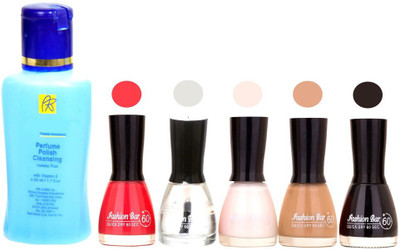 Fashion Bar Nail Polish With Free Rythmx Nail Polish Remover Combo Offer (Neon Shades at Incredible Value) 1580 Multicolor(Pack of 5)
Fashion Bar Nail Polish With Free Rythmx Nail Polish Remover Combo Offer (Neon Shades at Incredible Value) 1580 Multicolor(Pack of 5)