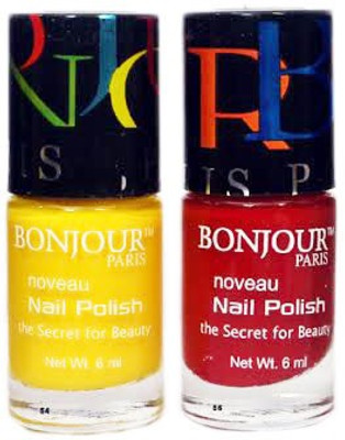 Bonjour Paris Round Nail Polish 23 Multicolor(Pack of 2)
