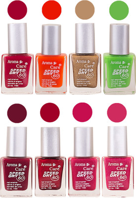 Aroma Care Orange Matte Nail Polish Combo 0107201619 Maroon, Orange, Golden, Maroon, Green, Magenta, Light Orange, Red, Peach, Purple, Pink, Blue, Yellow, Black, Base Coat, Nude(Pack of 8)
Aroma Care Orange Matte Nail Polish Combo 0107201619 Maroon, Orange, Golden, Maroon, Green, Magenta, Light Orange, Red, Peach, Purple, Pink, Blue, Yellow, Black, Base Coat, Nude(Pack of 8)
