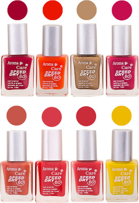 Aroma Care Orange Matte Nail Polish Combo 0107201648 Maroon, Orange, Golden, Maroon, Green, Magenta, Light Orange, Red, Peach, Purple, Pink, Blue, Yellow, Black, Base Coat, Nude(Pack of 8)
Aroma Care Orange Matte Nail Polish Combo 0107201648 Maroon, Orange, Golden, Maroon, Green, Magenta, Light Orange, Red, Peach, Purple, Pink, Blue, Yellow, Black, Base Coat, Nude(Pack of 8)