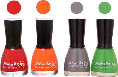 Fashion Bar New Multicolor Nail Polish Combo 122 Multicolor,(Pack of 4)
