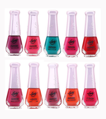 Lady Fashion Wholesale Price Trendy Nail Polish 0303201748 Multicolor,(Pack of 10)