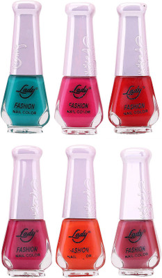 Lady Fashion Juicy Nail Polish 2612201608 Multicolor,(Pack of 6)