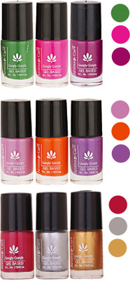 Aroma Care Gel Based Nail Paint Set Of 9 Pcs Multicolor Set 99(Pack of 9)