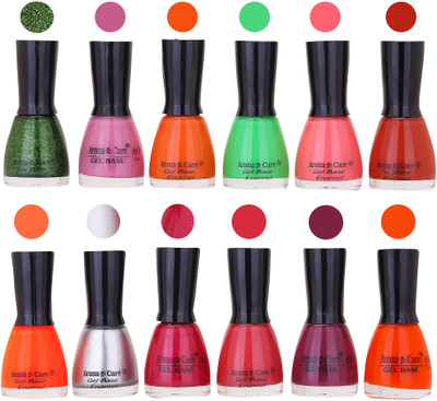 Aroma Care Wholesale Rate Nail Polish Combo Set of 12 Pcs ( Multicolor) 09 Green, Pink, Orange, Light Green, Pink, Red, Light Orange, Silver, Maganta Glaiter, Dark Nude, Wine, Neon Orange(Pack of 12)
Aroma Care Wholesale Rate Nail Polish Combo Set of 12 Pcs ( Multicolor) 09 Green, Pink, Orange, Light Green, Pink, Red, Light Orange, Silver, Maganta Glaiter, Dark Nude, Wine, Neon Orange(Pack of 12)